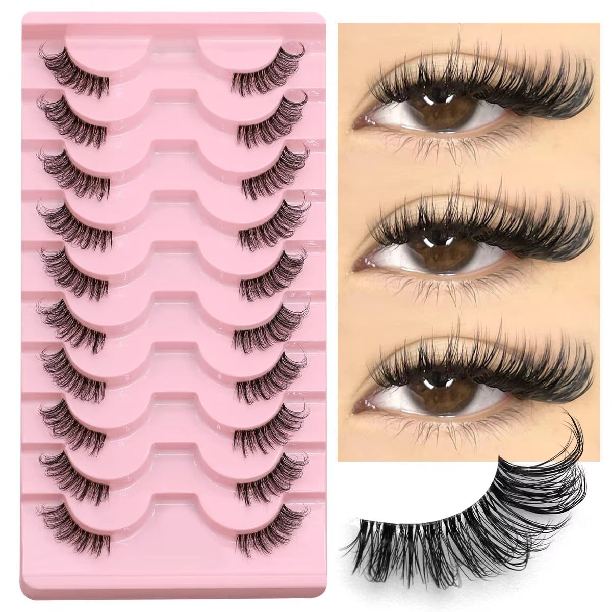 Half Lashes Half Lashes Soft Natural Clear Band Lashes Natural Look Faux Mink Wispy Mink Eyelashes Extension Makeup