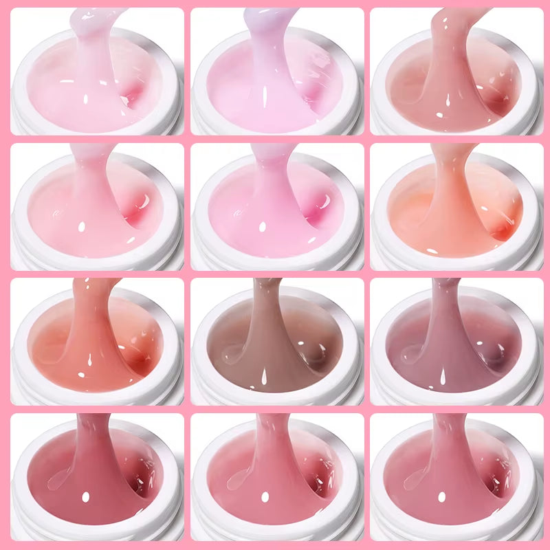 15Ml Extension Nail Gel Polish Nails Finger Form Clear Nude Pink Nail Art Camouflage Hard Gel Acrylic Nail Manicur