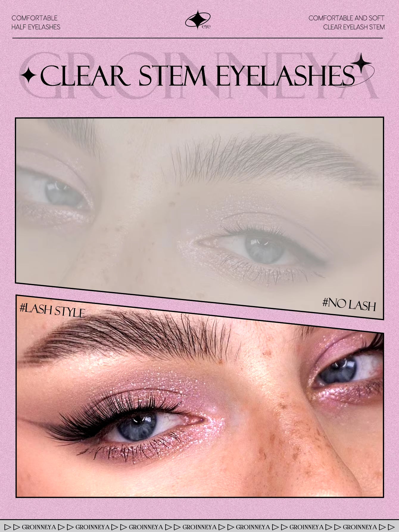 Half Lashes Half Lashes Soft Natural Clear Band Lashes Natural Look Faux Mink Wispy Mink Eyelashes Extension Makeup