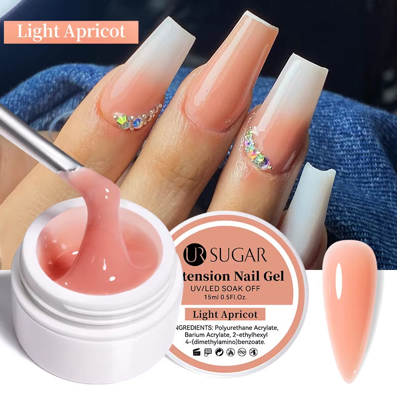 15Ml Extension Nail Gel Polish Nails Finger Form Clear Nude Pink Nail Art Camouflage Hard Gel Acrylic Nail Manicur