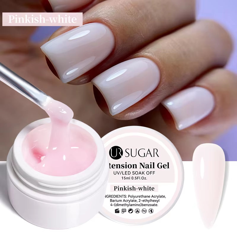 15Ml Extension Nail Gel Polish Nails Finger Form Clear Nude Pink Nail Art Camouflage Hard Gel Acrylic Nail Manicur