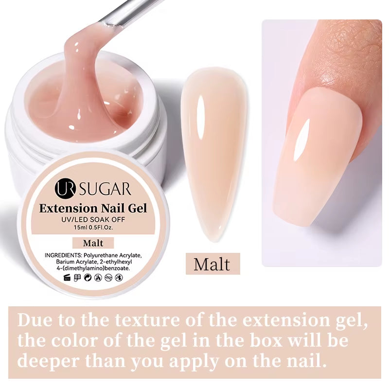 15Ml Extension Nail Gel Polish Nails Finger Form Clear Nude Pink Nail Art Camouflage Hard Gel Acrylic Nail Manicur