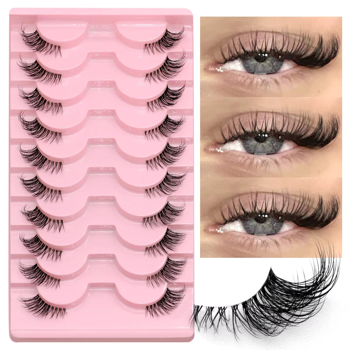 Half Lashes Half Lashes Soft Natural Clear Band Lashes Natural Look Faux Mink Wispy Mink Eyelashes Extension Makeup