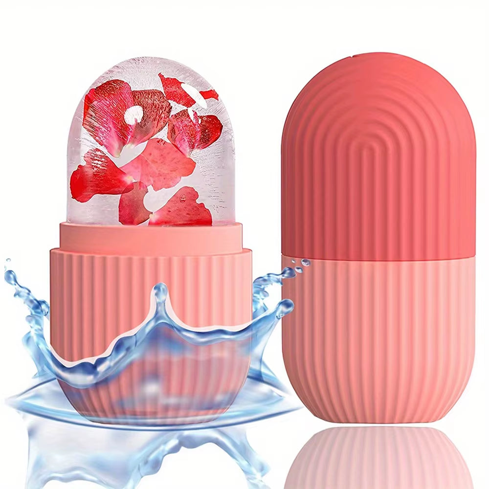 Ice Cube Roller Massager for Face Eyes Naturally Conditioning and Skin Care De-Puff Eye Bags Reusable Massage Silicone Ice Mold