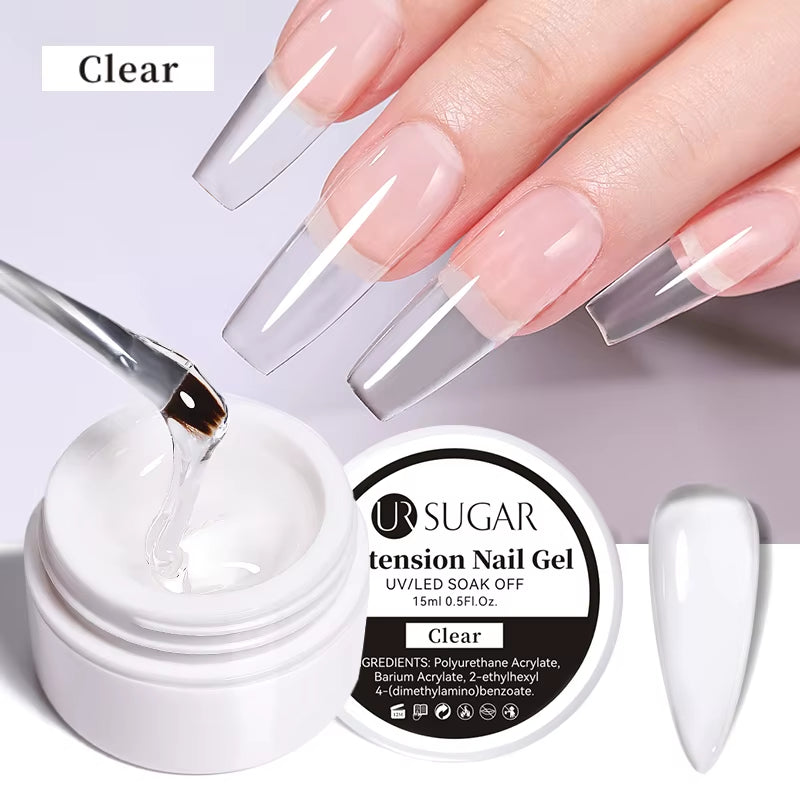 15Ml Extension Nail Gel Polish Nails Finger Form Clear Nude Pink Nail Art Camouflage Hard Gel Acrylic Nail Manicur