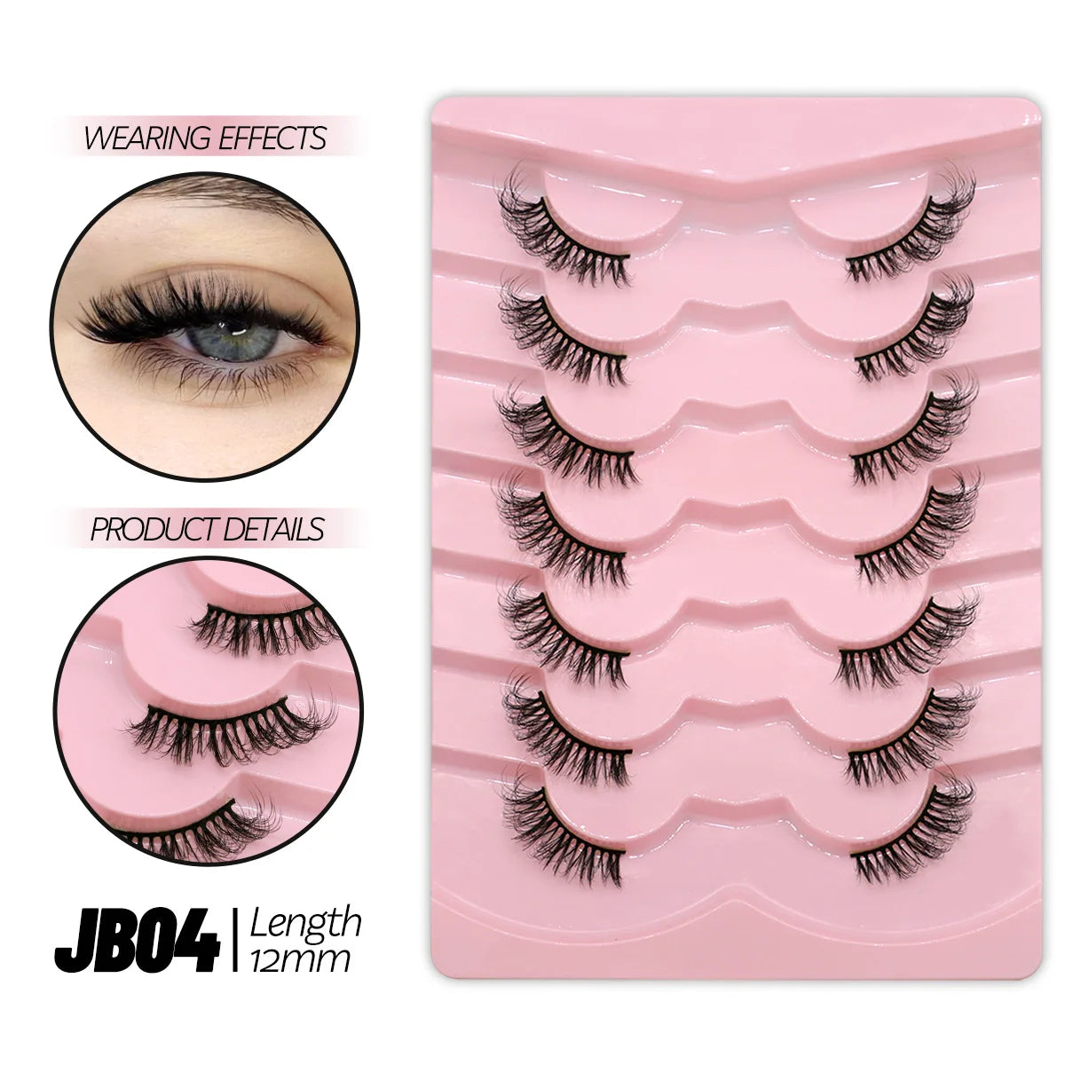 Half Lashes Half Lashes Soft Natural Clear Band Lashes Natural Look Faux Mink Wispy Mink Eyelashes Extension Makeup