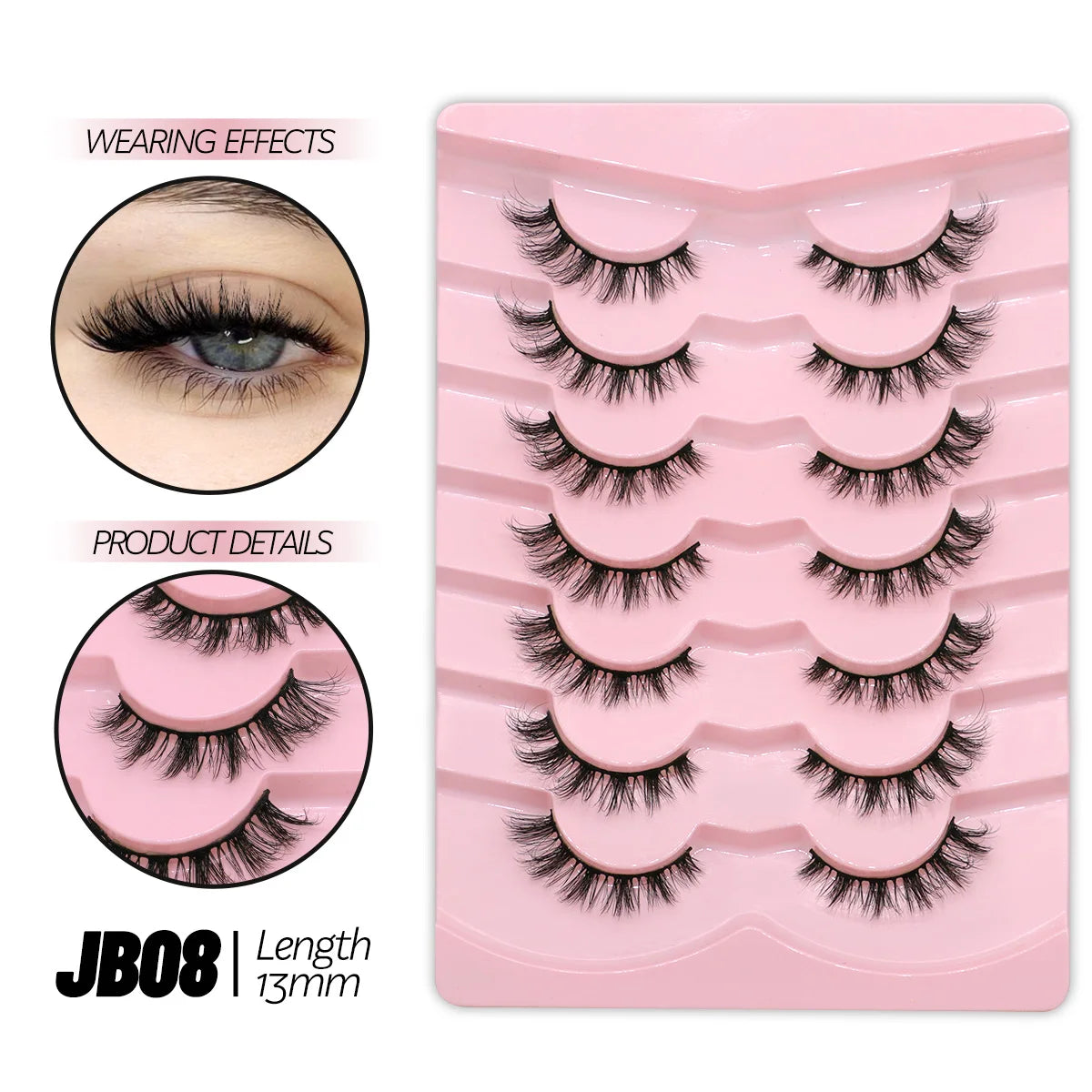 Half Lashes Half Lashes Soft Natural Clear Band Lashes Natural Look Faux Mink Wispy Mink Eyelashes Extension Makeup