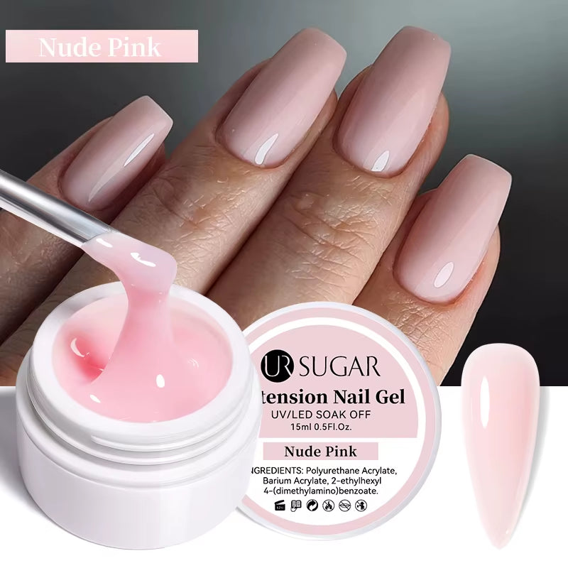 15Ml Extension Nail Gel Polish Nails Finger Form Clear Nude Pink Nail Art Camouflage Hard Gel Acrylic Nail Manicur