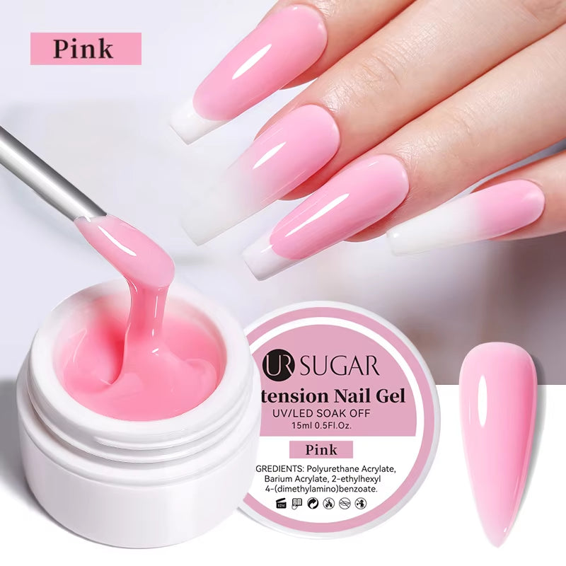 15Ml Extension Nail Gel Polish Nails Finger Form Clear Nude Pink Nail Art Camouflage Hard Gel Acrylic Nail Manicur