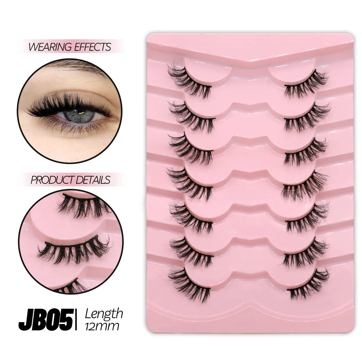 Half Lashes Half Lashes Soft Natural Clear Band Lashes Natural Look Faux Mink Wispy Mink Eyelashes Extension Makeup