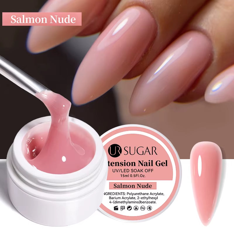 15Ml Extension Nail Gel Polish Nails Finger Form Clear Nude Pink Nail Art Camouflage Hard Gel Acrylic Nail Manicur